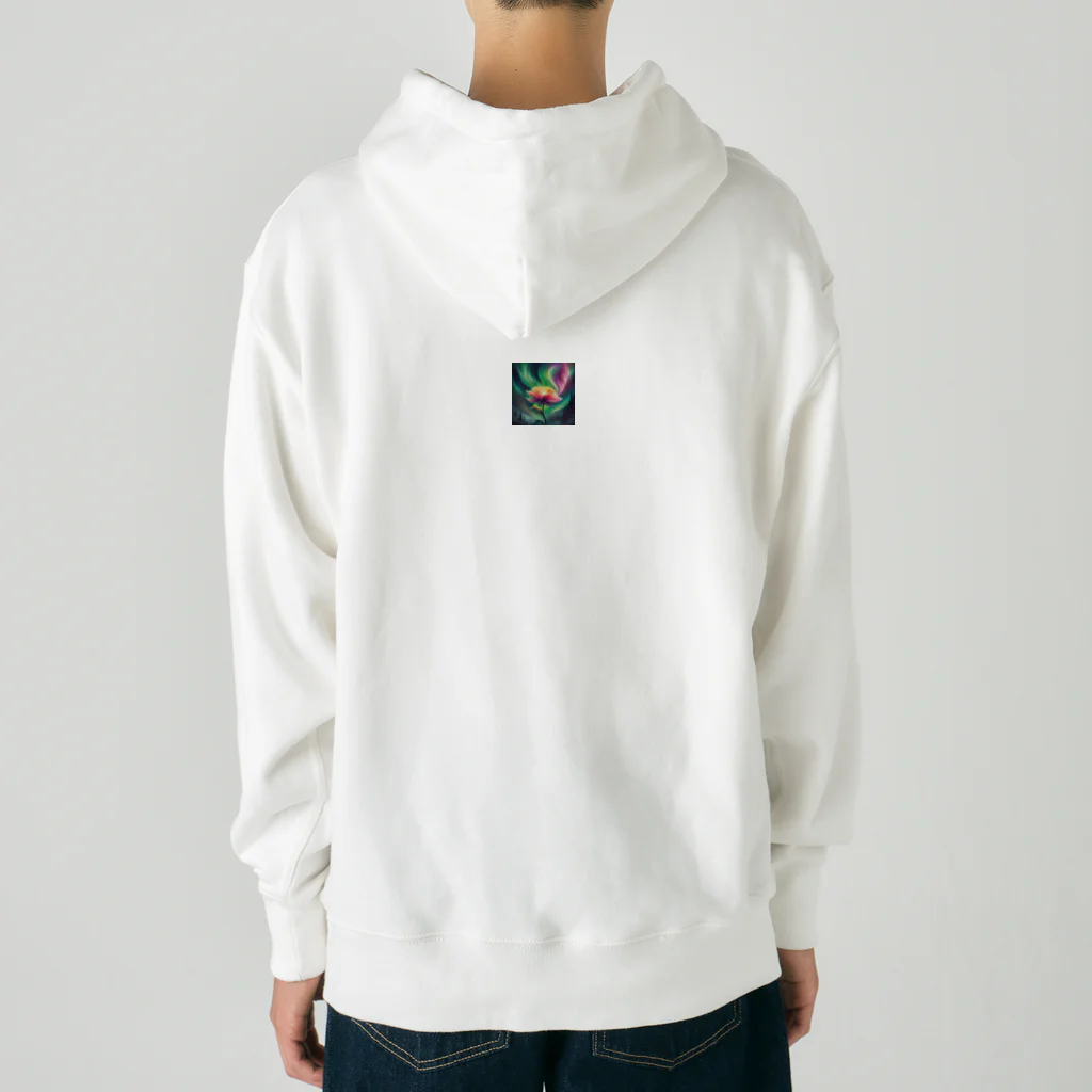 Second-topのオーロラと一輪の花 Heavyweight Hoodie