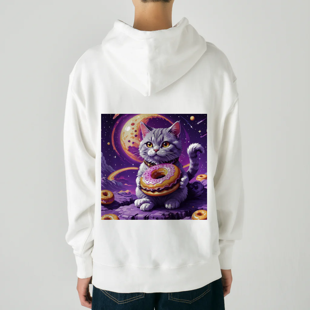 メロンパン猫の土星でドーナツ食べたい Heavyweight Hoodie