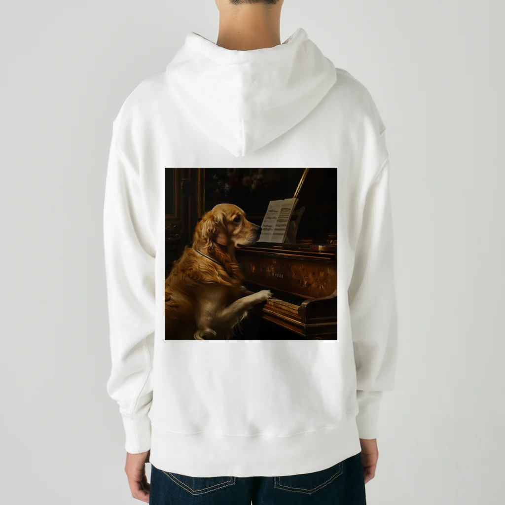 SSparrowのピアノを弾く犬 Heavyweight Hoodie