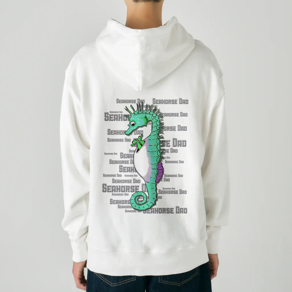 LalaHangeulのSeahorse Dad　グリーン　バックプリント Heavyweight Hoodie