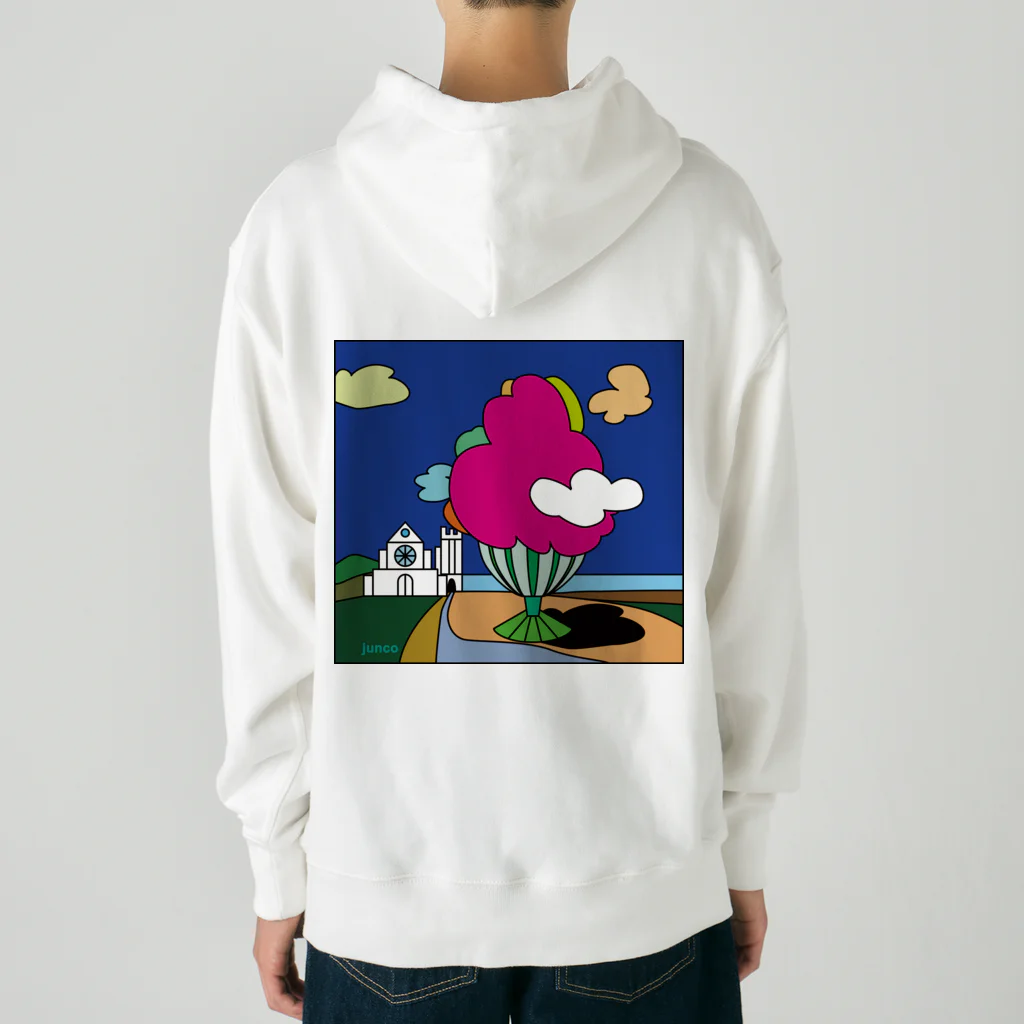 Blupiggの幸せの丘ピンクの木 Heavyweight Hoodie