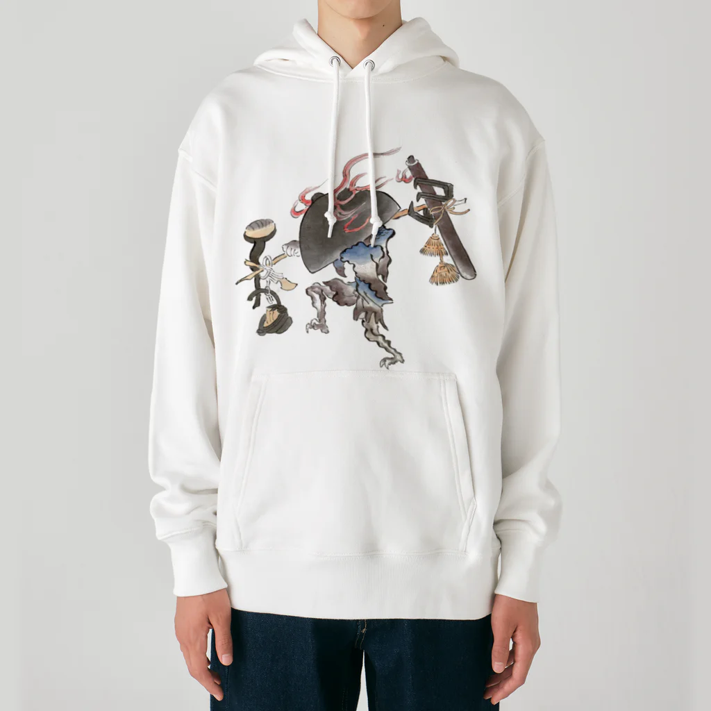 和もの雑貨 玉兎の百鬼夜行絵巻 鍋坊主【絵巻物・妖怪・かわいい】 Heavyweight Hoodie