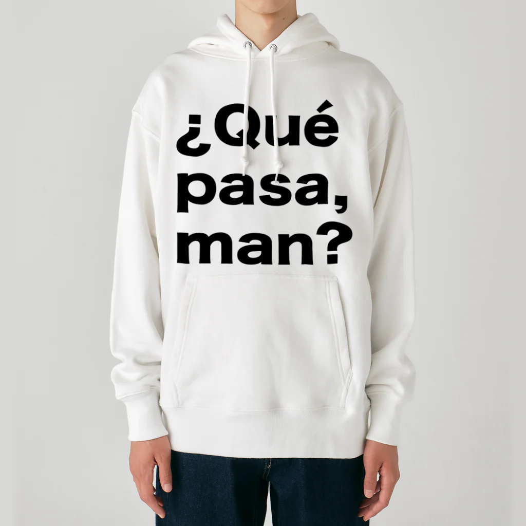 TシャツジャパンSUZURI店🇯🇵の¿Qué pasa,man?（ケパサメン）黒文字 ヘビーウェイトパーカー