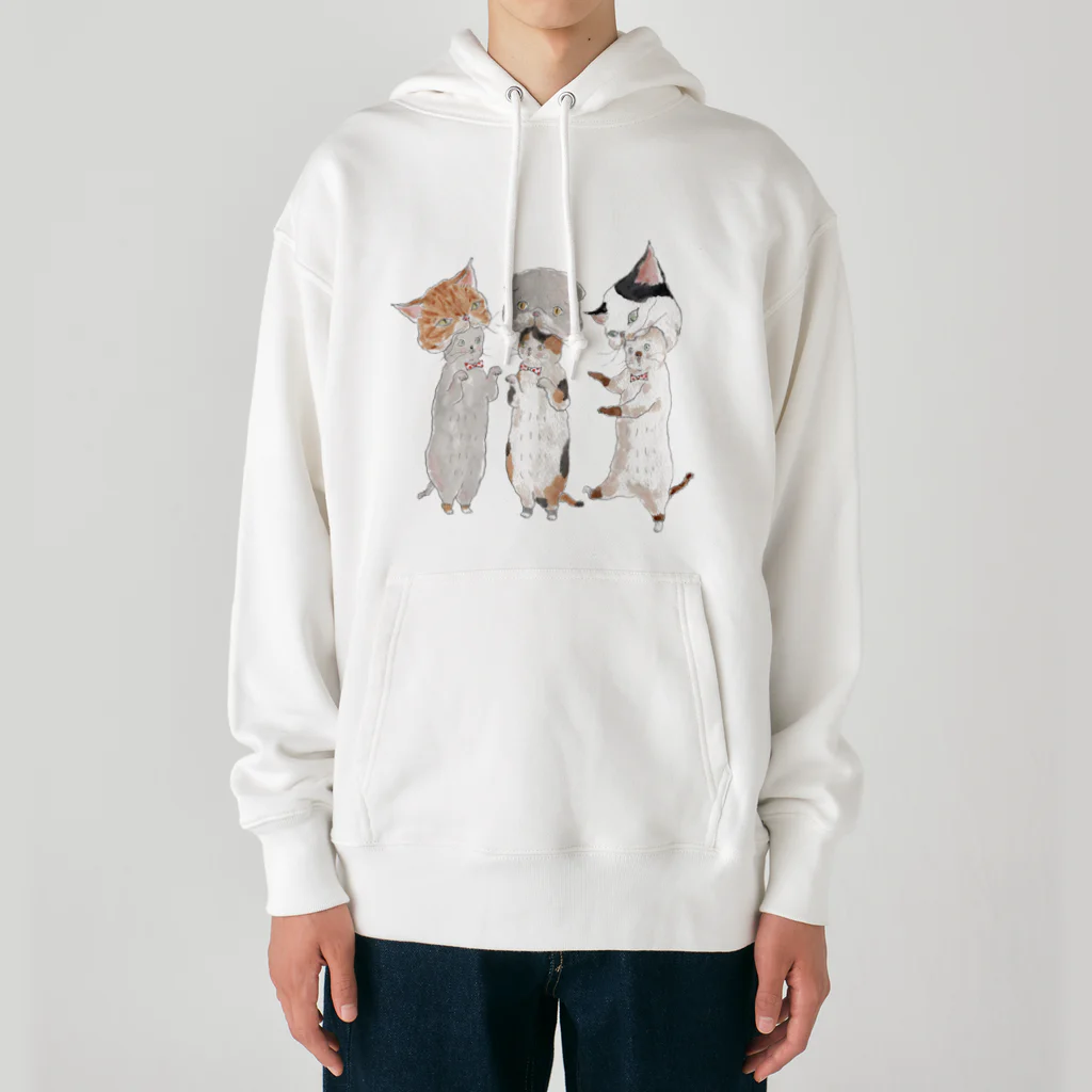 トコロコムギのねこがぶりにゃんこ Heavyweight Hoodie