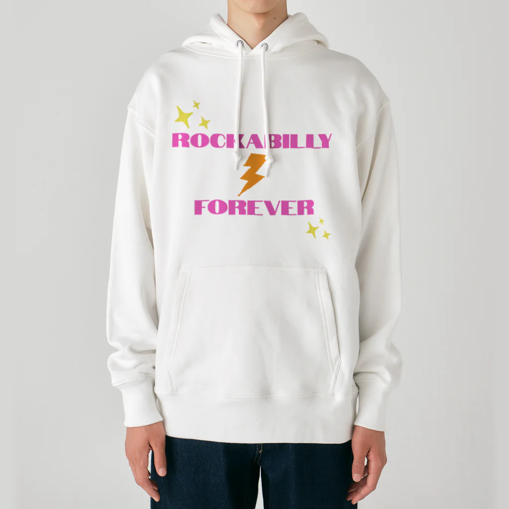 ロカビリーちゃんのRockabilly Forever（稲妻ピンク） Heavyweight Hoodie