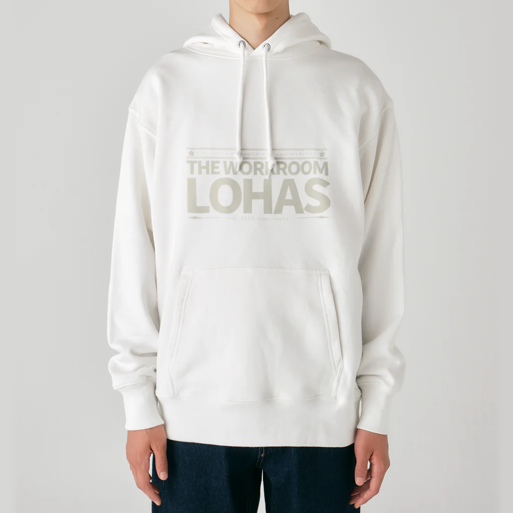 就労継続支援B型事業所 LOHAS -ロハス-のロハスロゴ　白 Heavyweight Hoodie