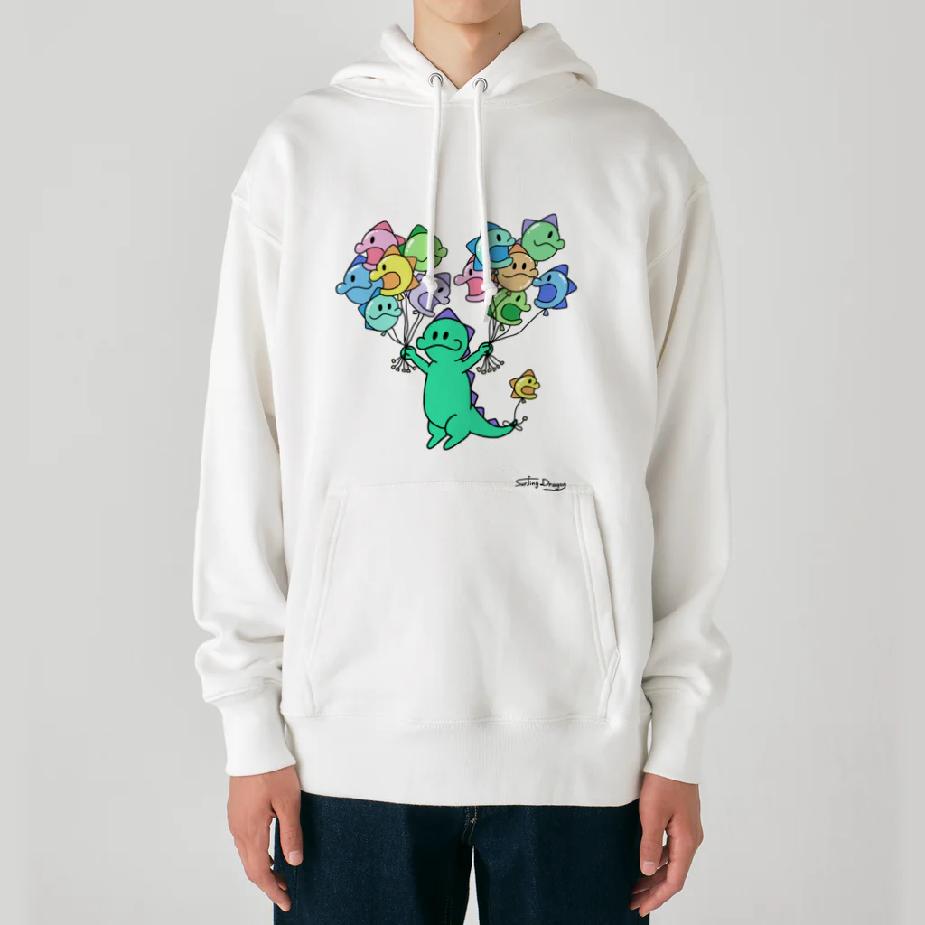 なみのりドラゴン🐉のドラゴン、浮いてみた。 Heavyweight Hoodie