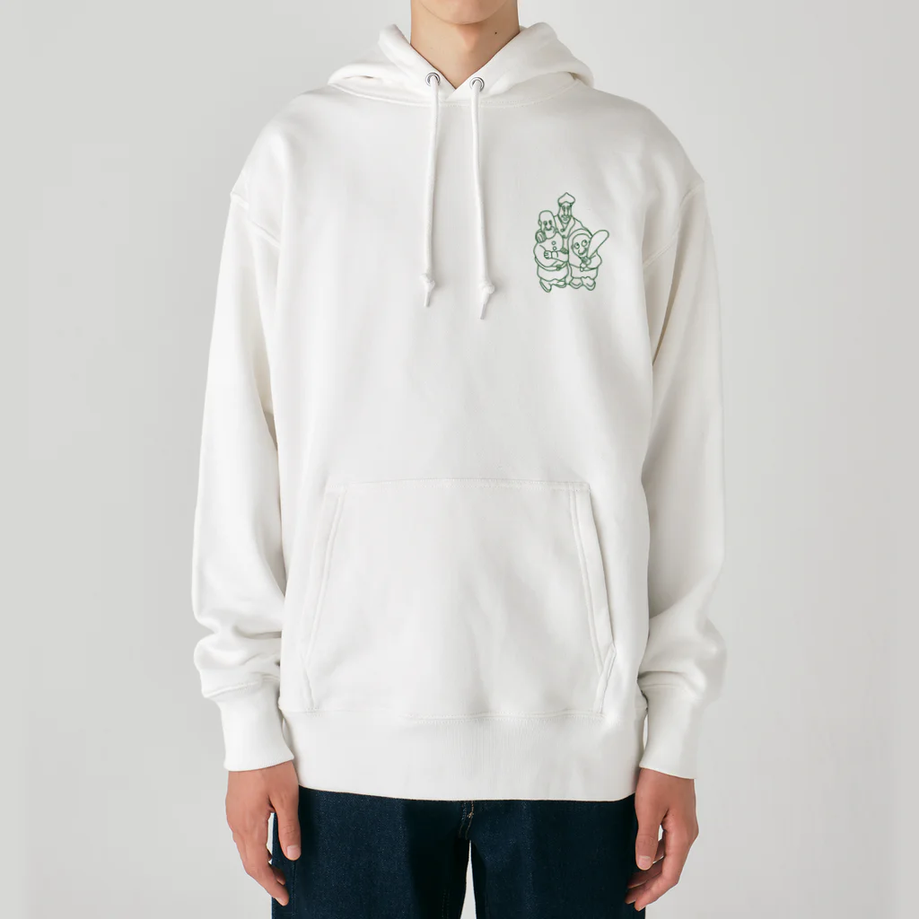 Sankozaka Catan Clubのカタンヤリタイ(盗賊)GREEN logo Heavyweight Hoodie