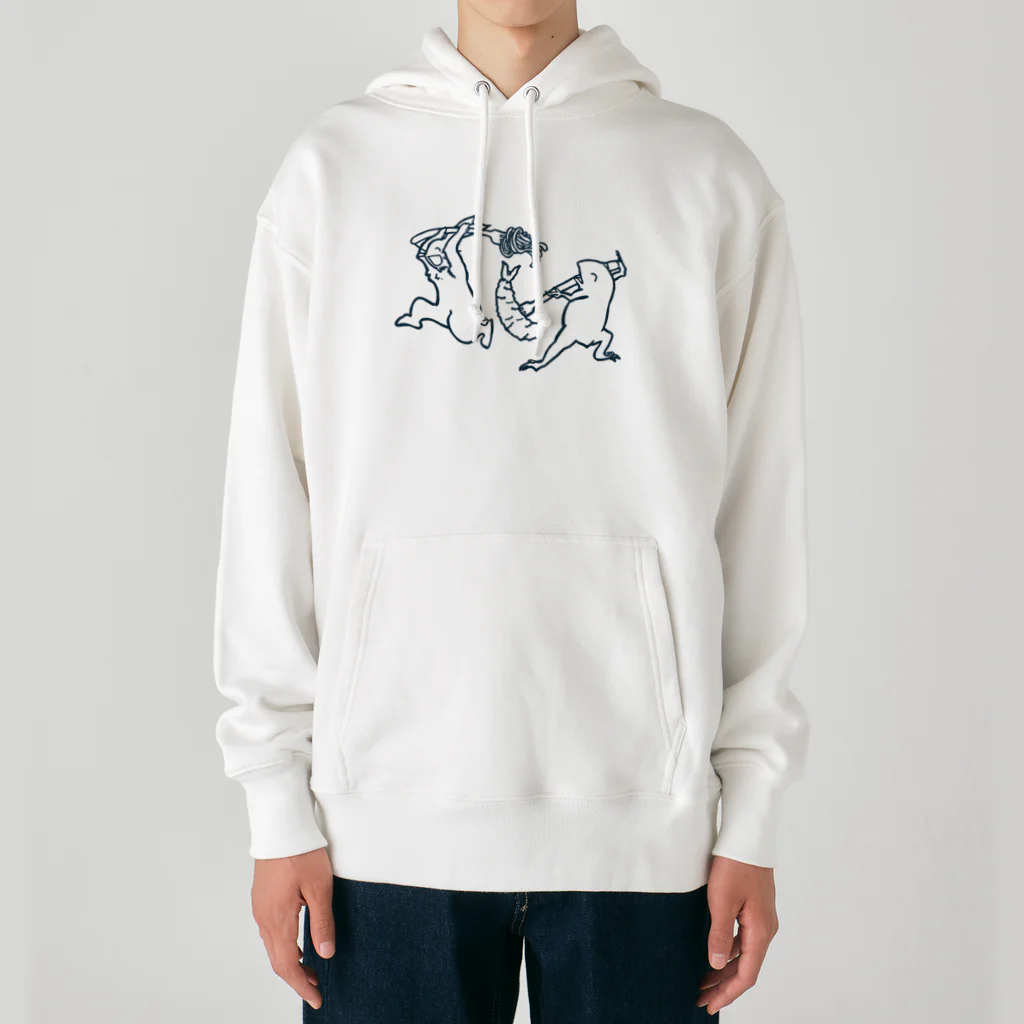 GOODS SHOP【そぞろな小窓】 SUZURI店の【ぎがといっしょ】《紺線》 Heavyweight Hoodie