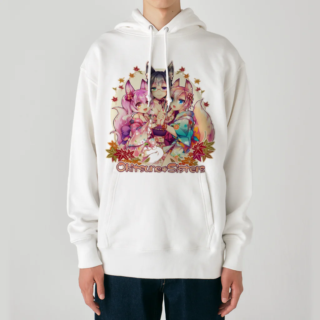 月蝕ざっか店＠SUZURIのOkitsune*Sisters - Ctype Heavyweight Hoodie