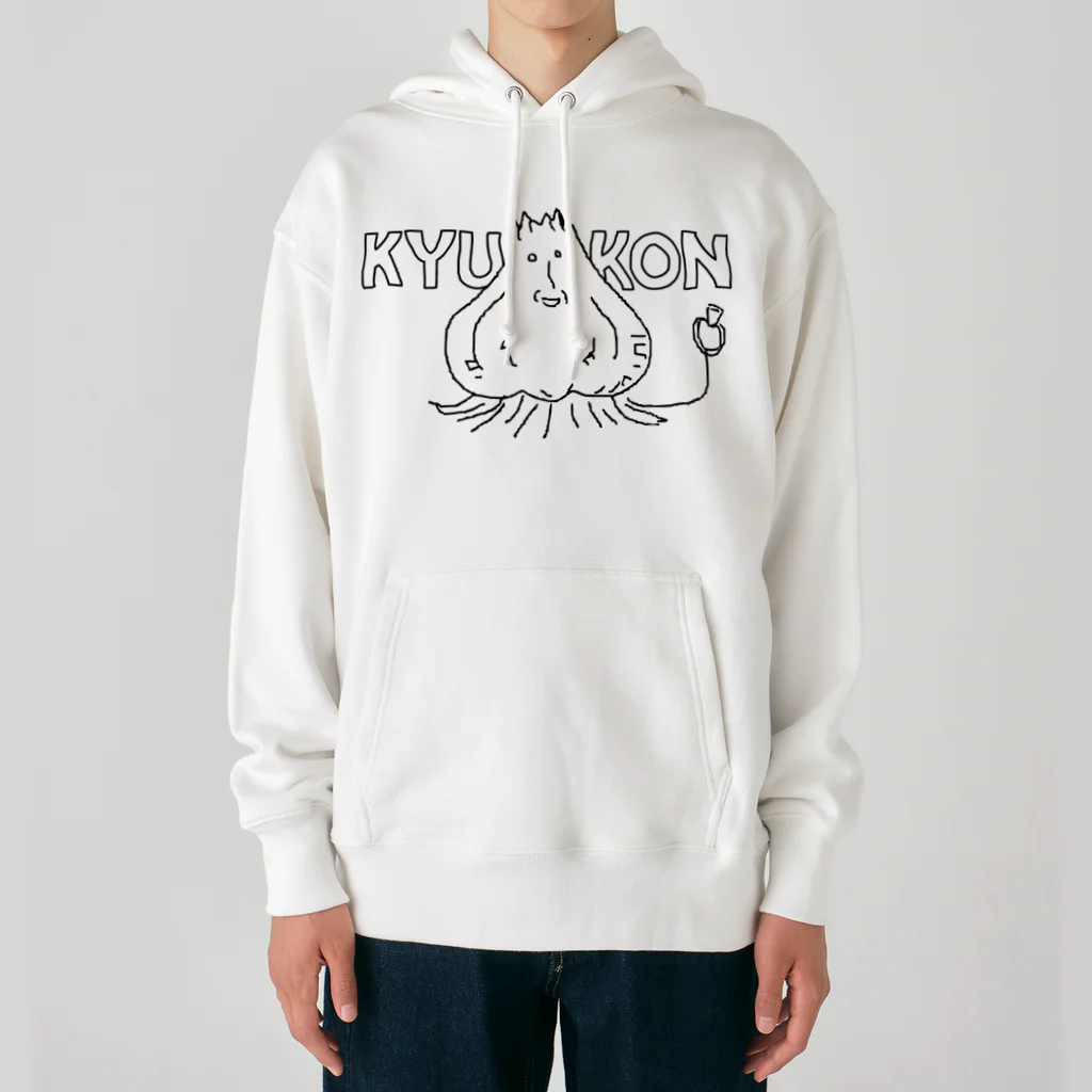 トシゾーのSUZURIのとこのキュウコン（文字バック） Heavyweight Hoodie