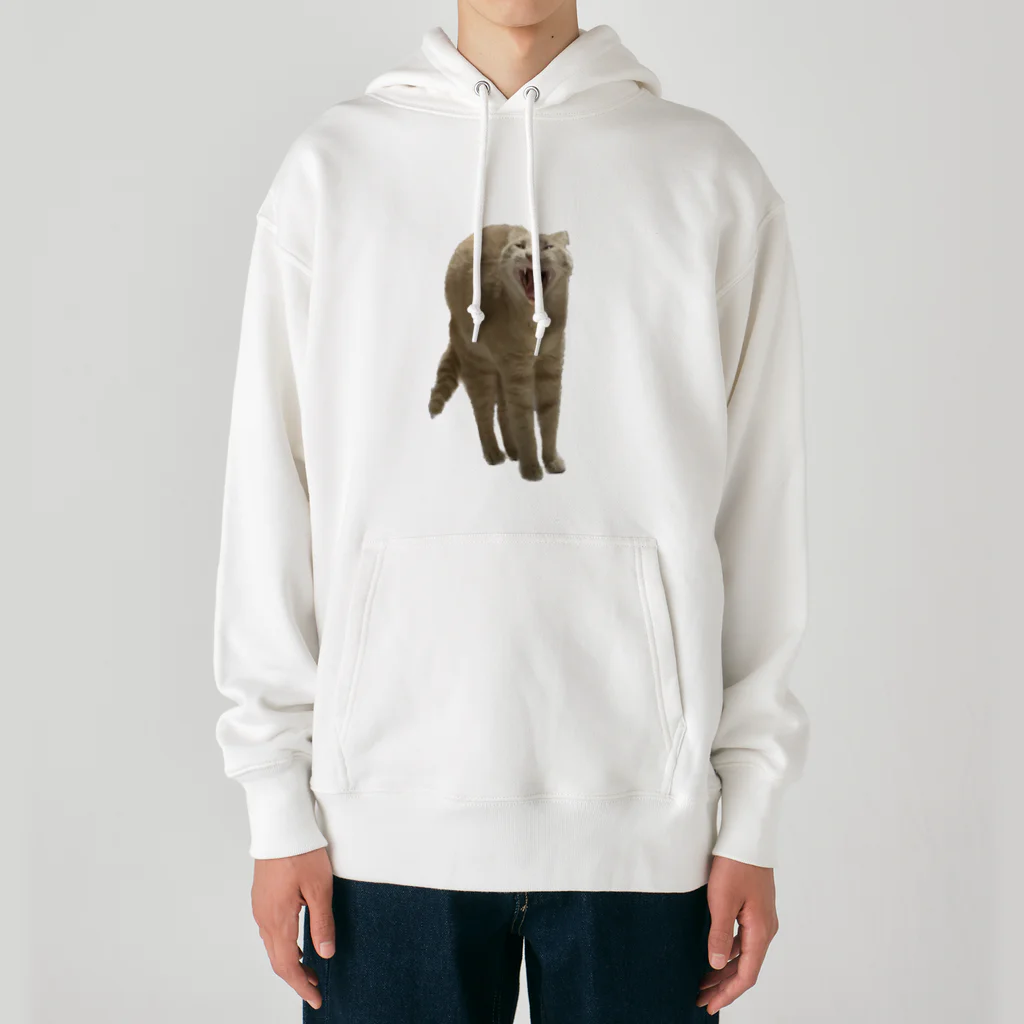 茶トラねこずのあくび猫のシロ Heavyweight Hoodie