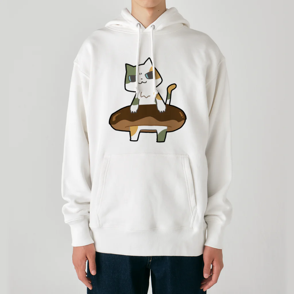 うさやのドーナツをゲットしてご満悦の猫 Heavyweight Hoodie