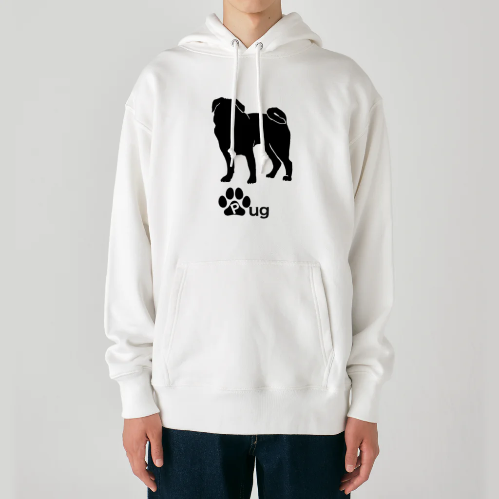 bow and arrow のパグ犬 Heavyweight Hoodie