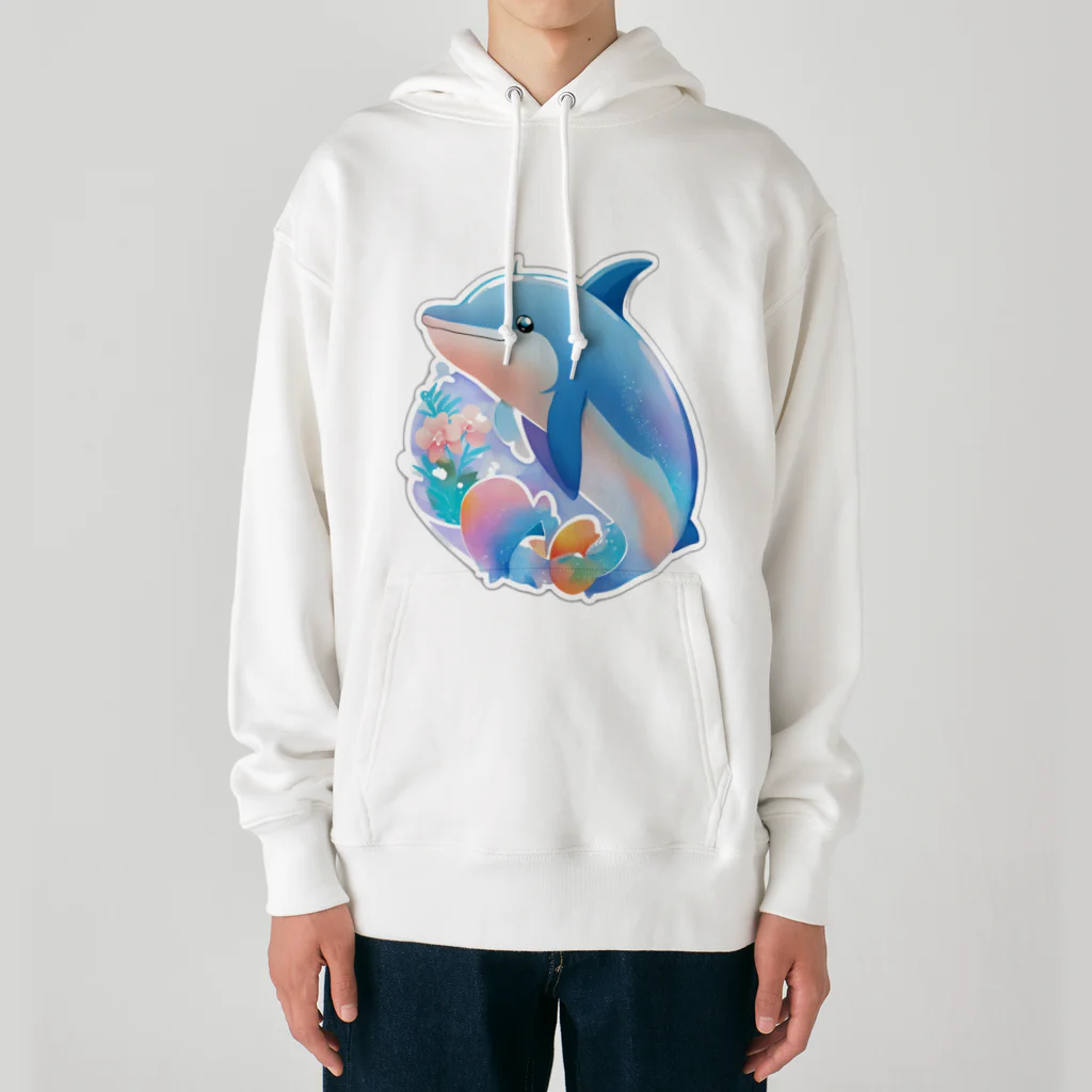 dolphineの可愛いイルカ Heavyweight Hoodie