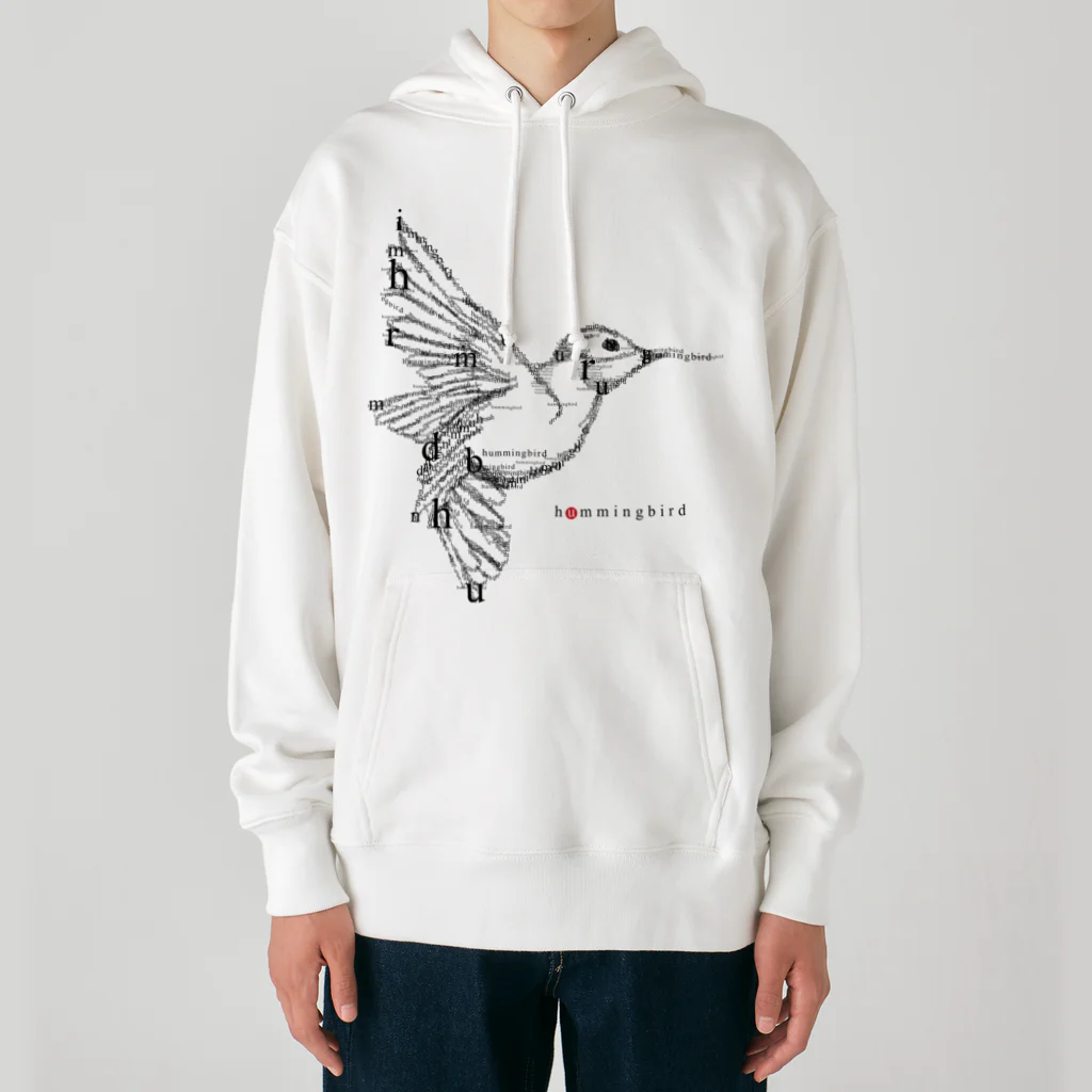 t-shirts-cafeのフォントイラストレーション『hummingbird（ハミングバード・ハチドリ）』 ヘビーウェイトパーカー