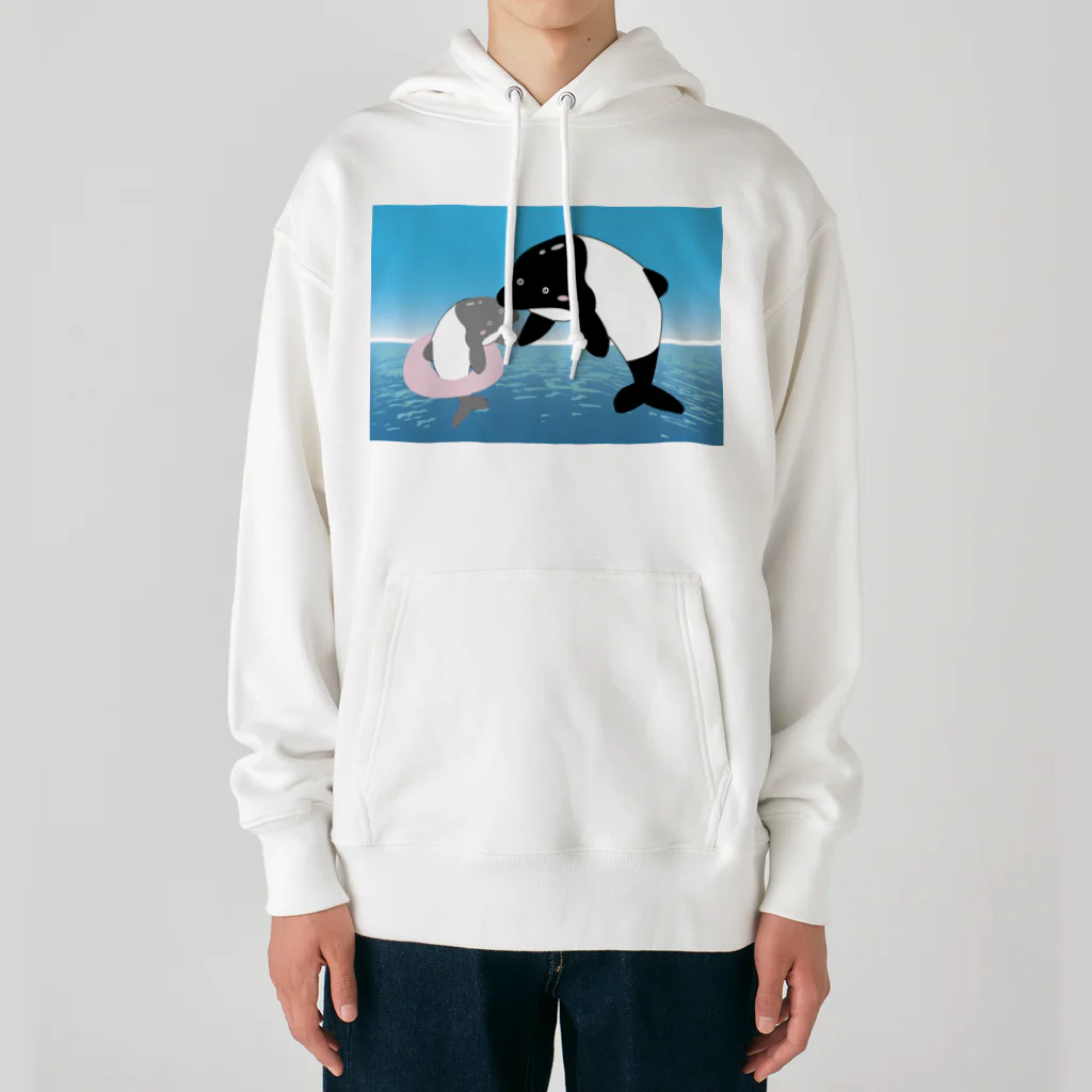 Drecome_Designの【手を取って・・・】海豚(イルカ)親子 Heavyweight Hoodie