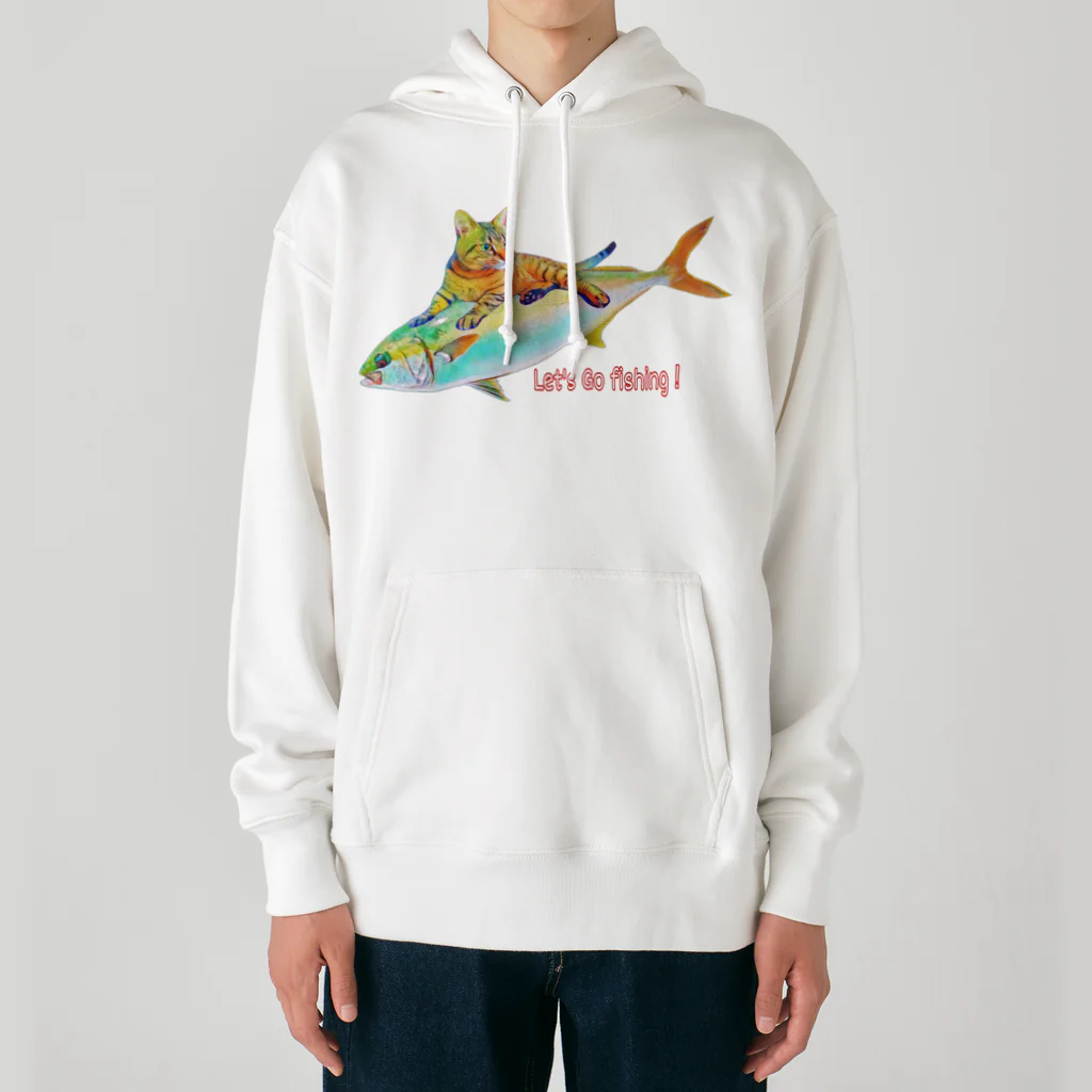 ニャンウィズのアニキのお魚ゲットだぜ 海version Heavyweight Hoodie