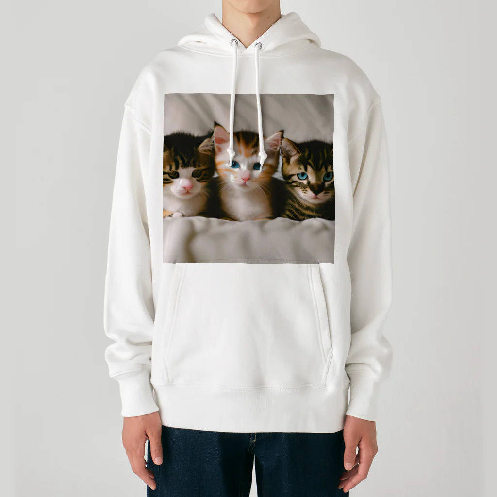 クロネコ宅急便の3匹の子猫の魔法で毎日が特別な日に Heavyweight Hoodie