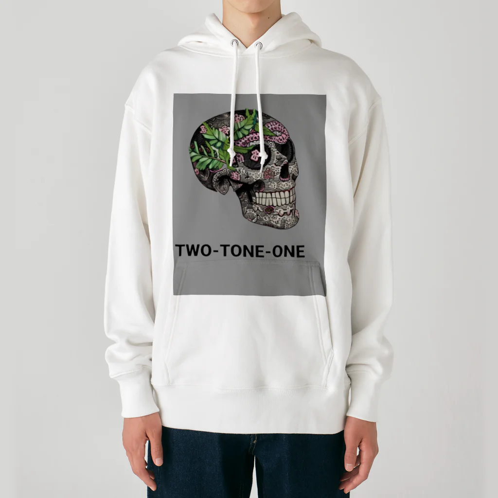 セト神配達員＠漫画のTWO-TONE-ONE ボタニカル柄ドクロ Heavyweight Hoodie