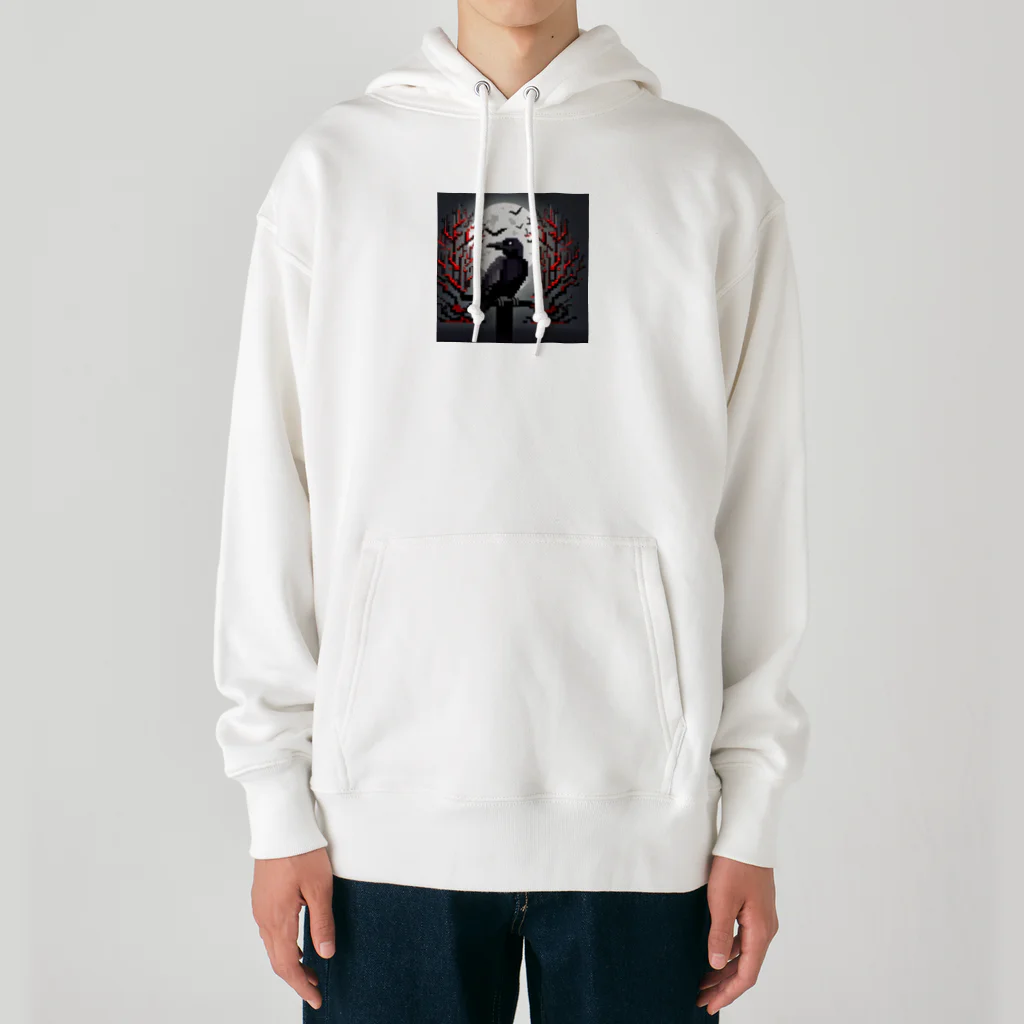 henohenomohejiadのドット絵のホラーなカラス Heavyweight Hoodie