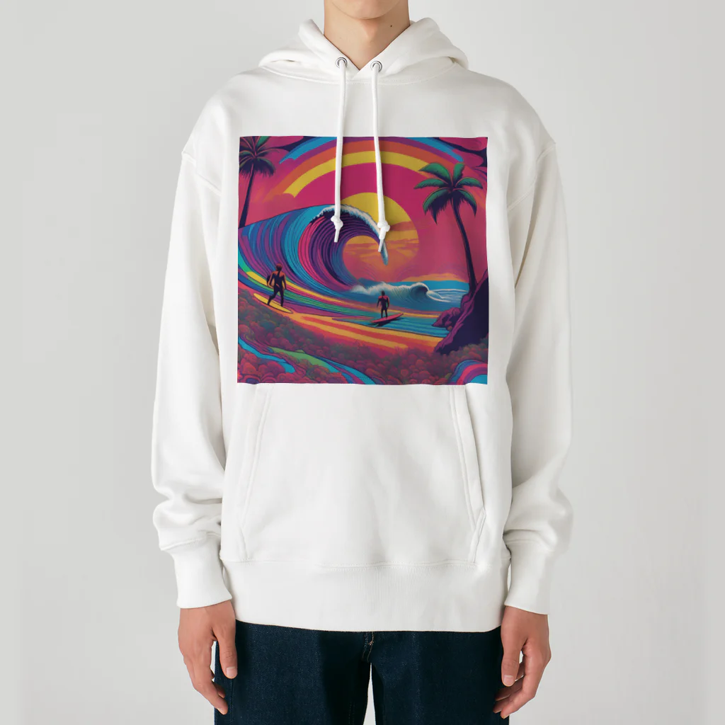 Sea Side TropicalのTropical Beach Surfer Art Heavyweight Hoodie