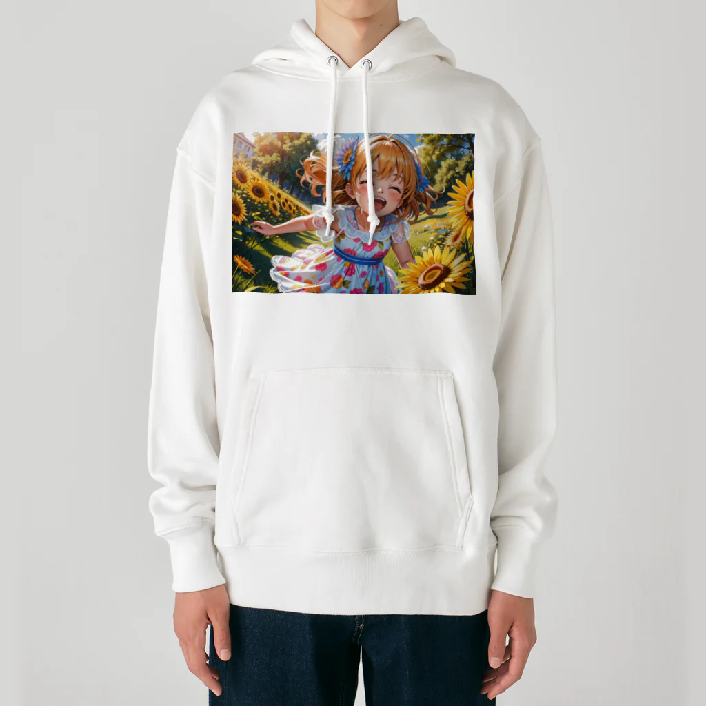 poketuのかわいい少女のイラストグッズ Heavyweight Hoodie