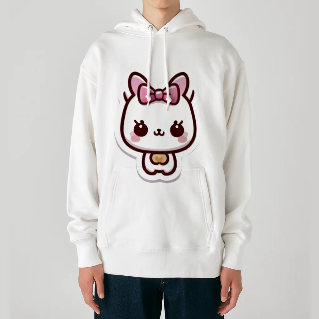 ほっこりデザインスタジオの癒しの白猫グッズ～あなたの心にふれる白い天使～ Heavyweight Hoodie