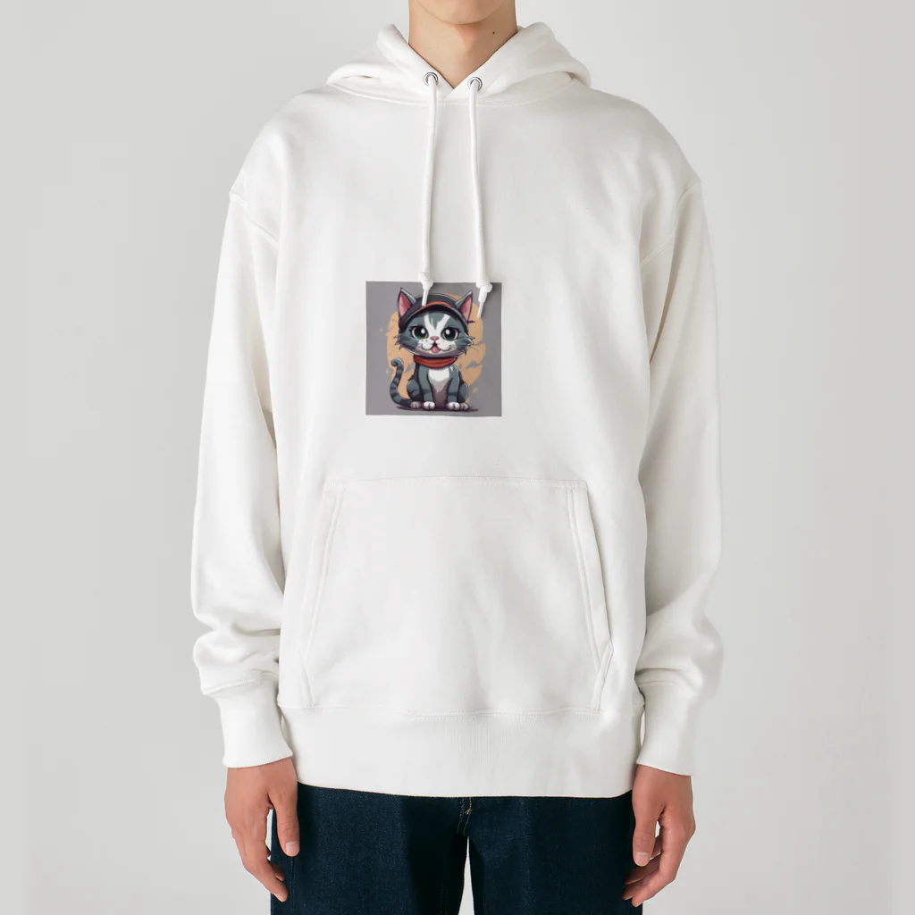 じゅんじゅんのキャップ猫 Heavyweight Hoodie