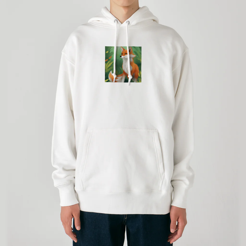 AIワクワクのイラストのきつね Heavyweight Hoodie