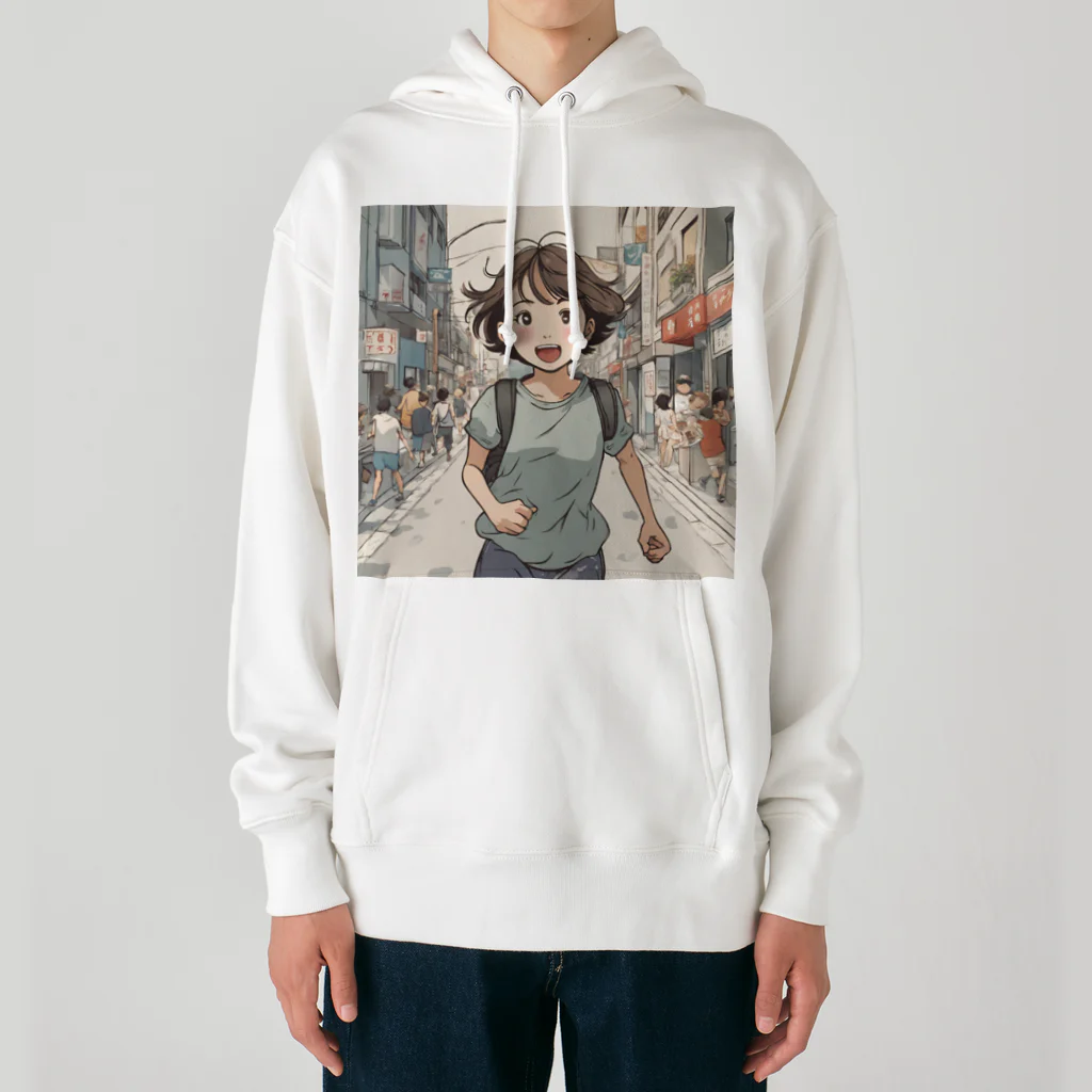 底辺の底辺好きな事を気ままに…。の走る元気な女の子 Heavyweight Hoodie