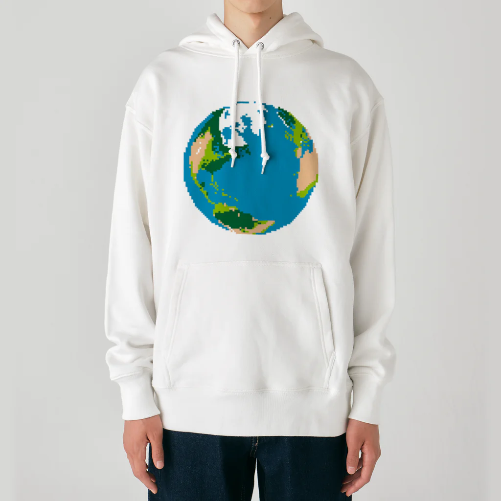 コチ(ボストンテリア)の地球(ドット絵) Heavyweight Hoodie