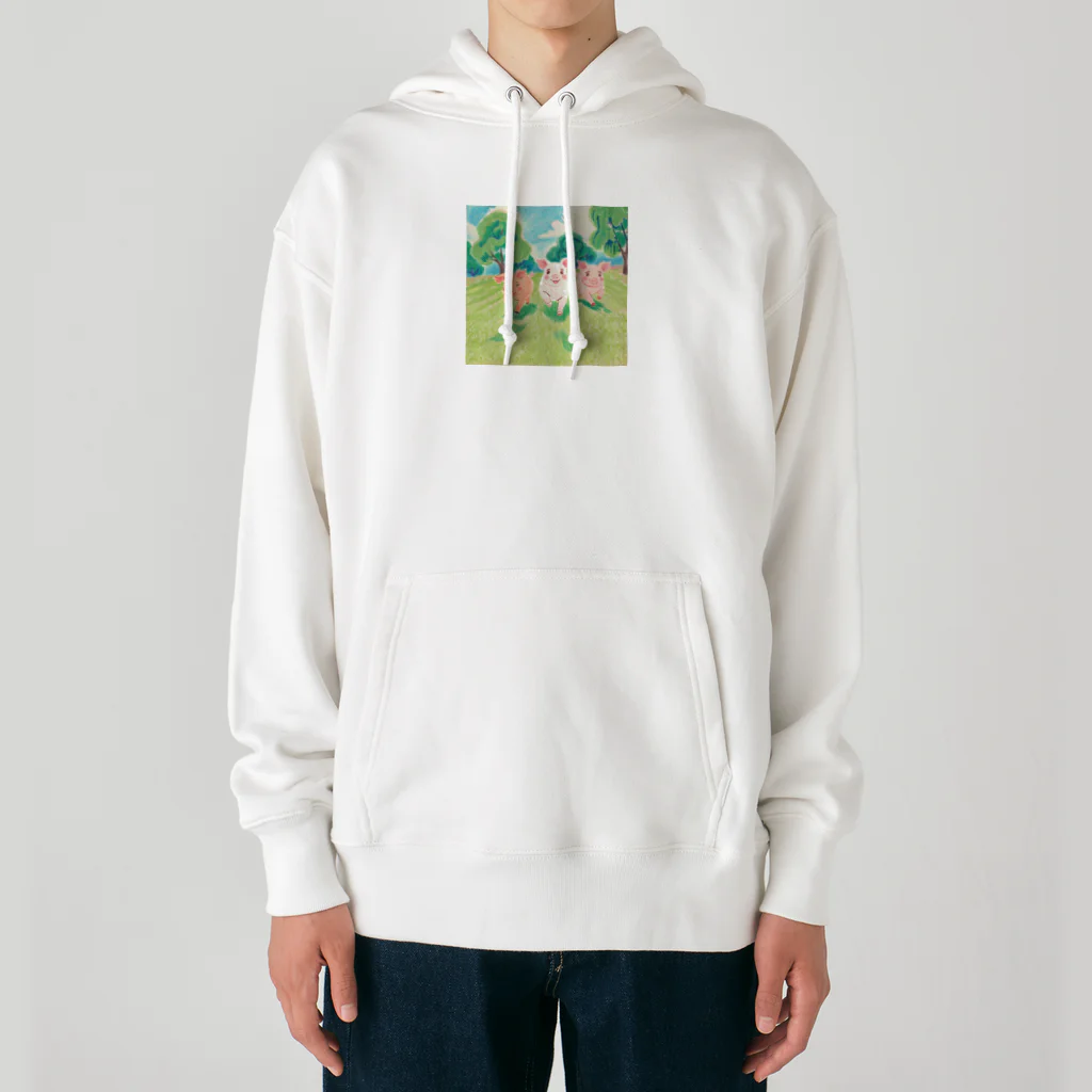 良太郎の3匹のぶぅちゃん Heavyweight Hoodie