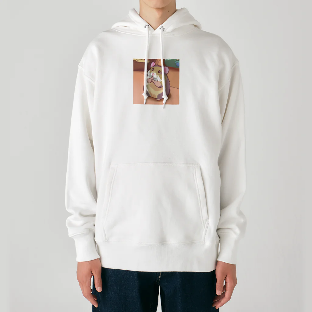 かわいいキャラクターのちょーかわいいハムスターイラストグッズ Heavyweight Hoodie