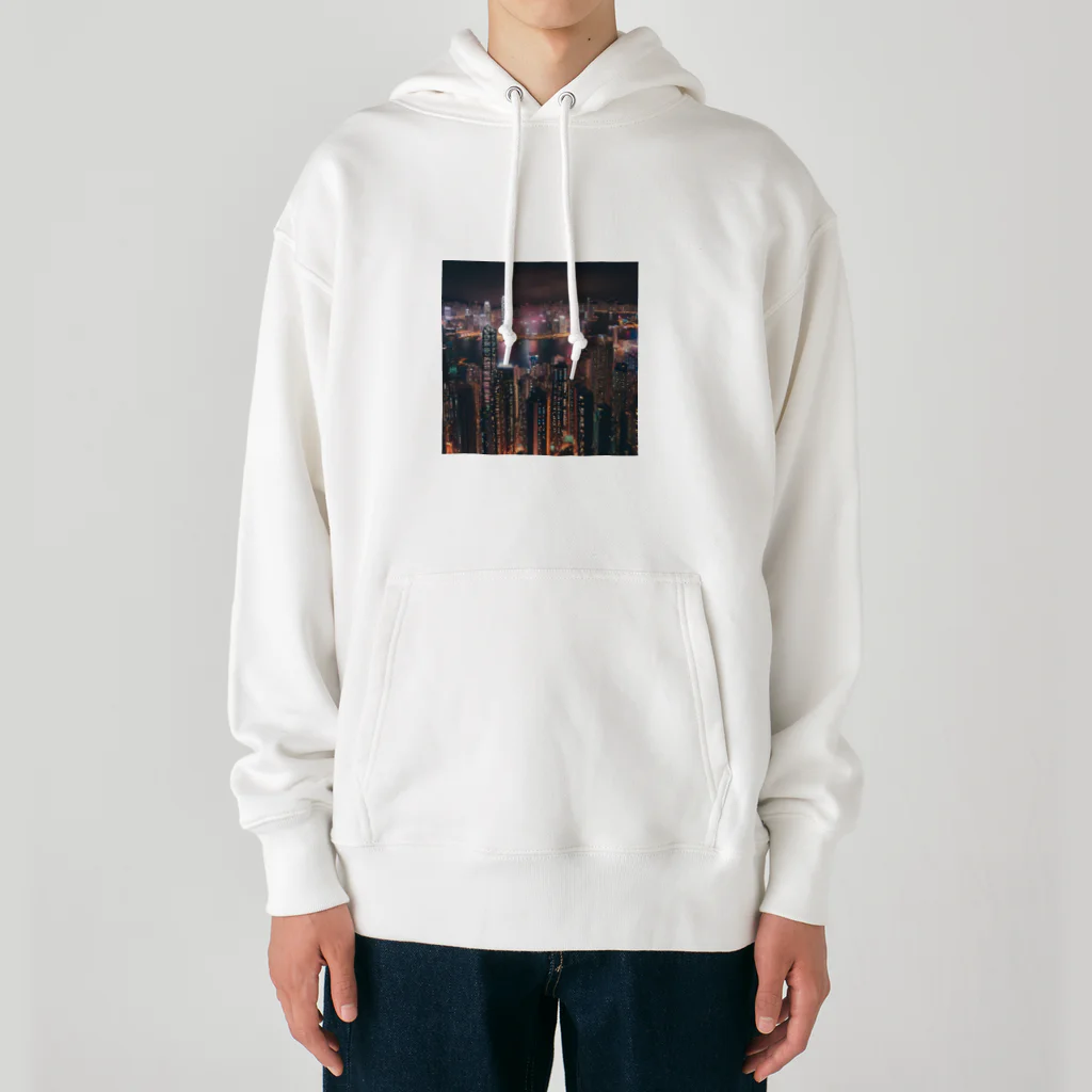 しゅ～とshopの香港の夜景グッズ Heavyweight Hoodie