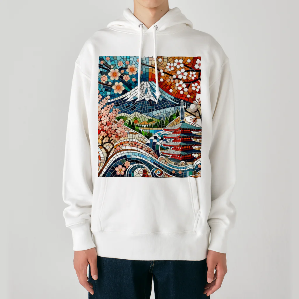 kageblogの日本の伝統と美しさを象徴するモザイクアート Heavyweight Hoodie