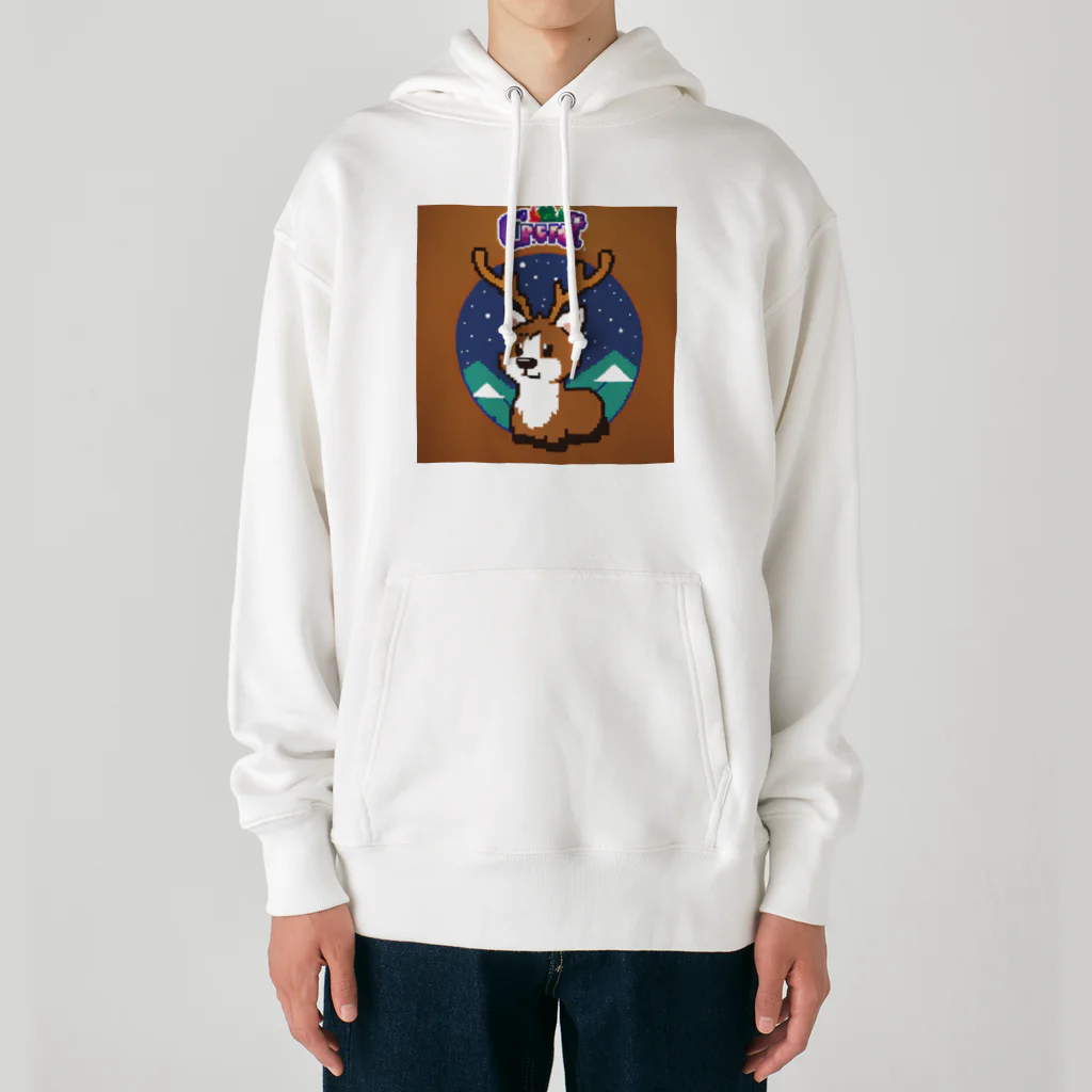 おしゃれなグッズ集のトナカイのドット絵　トナドット Heavyweight Hoodie