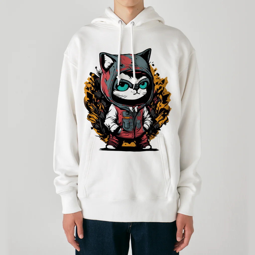 めんぼうさんやのちびネコ Heavyweight Hoodie