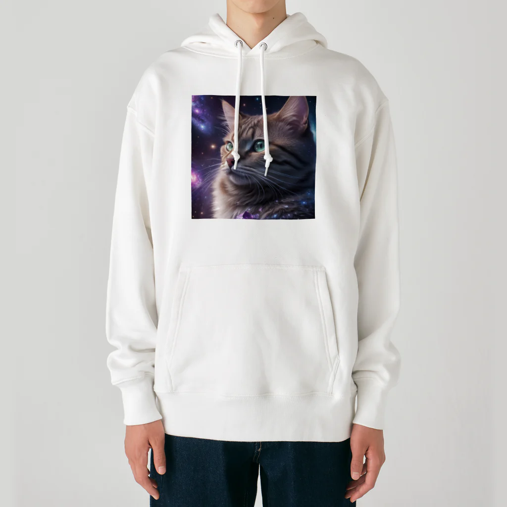 ZZRR12の「星の囁き - 宇宙への猫の眺め」 Heavyweight Hoodie