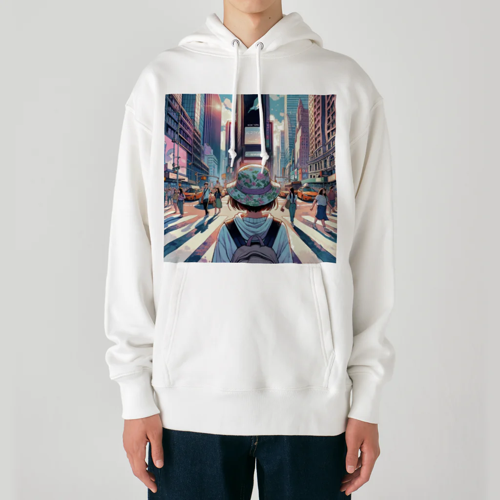 Artful Whiskersの一人旅の少女 Heavyweight Hoodie