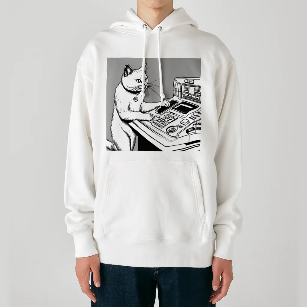 NORI's yoki2shopのボタン猫（シリアス） Heavyweight Hoodie