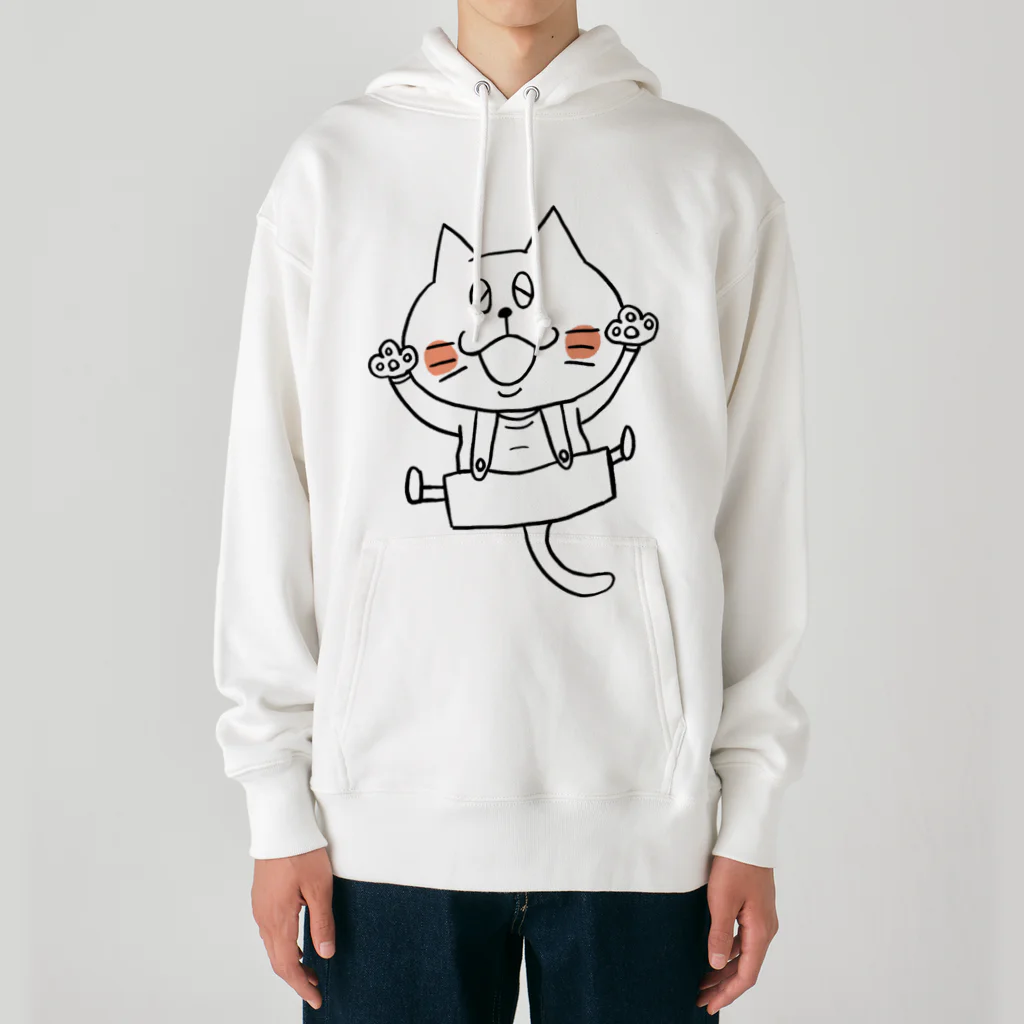 猫沢商店の猫のボン太グッズ（黒線） Heavyweight Hoodie