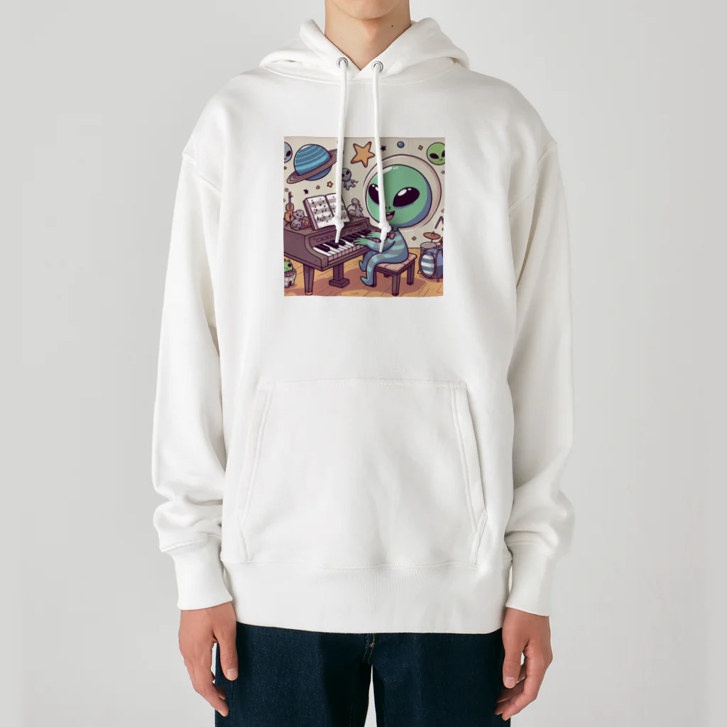 おふざけのピアノ弾く宇宙人 Heavyweight Hoodie