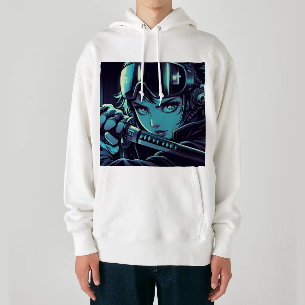 kangekiのサイバーパンクサムライガールNo.5 Heavyweight Hoodie