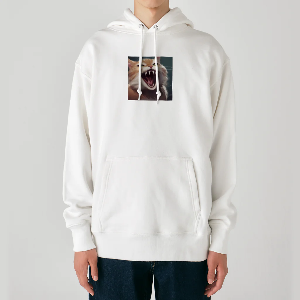 oekakishopのシャーッする猫 Heavyweight Hoodie