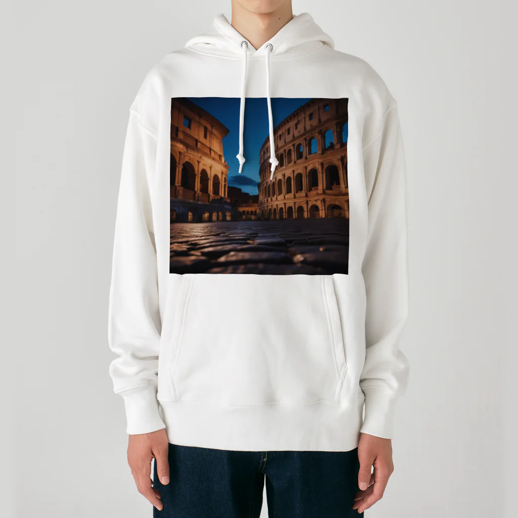 awawoの夕闇に染まるコロッセオの風景 Heavyweight Hoodie