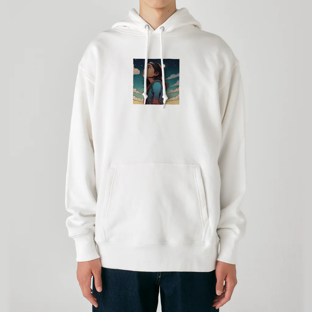 PanHanaChanのThe girl who looks at the sky Heavyweight Hoodie