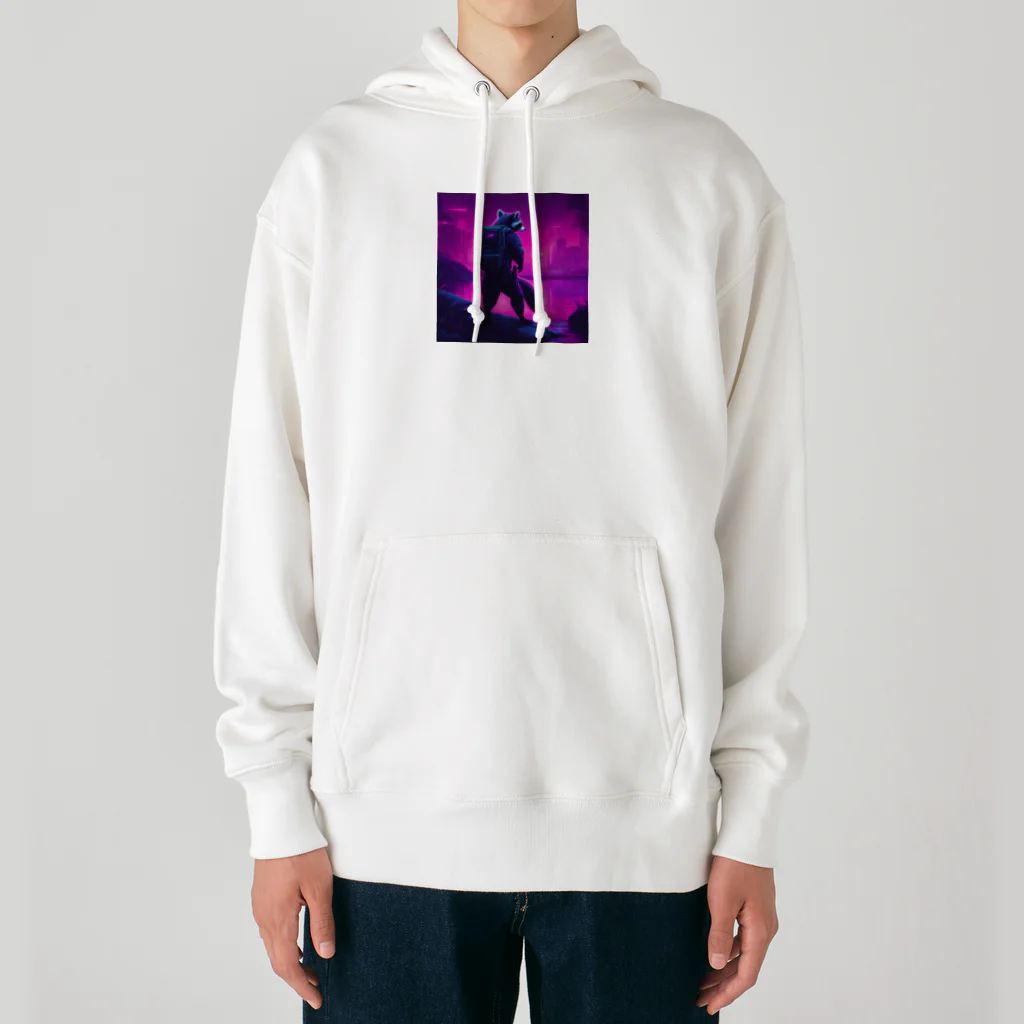 AnKatsuの都会を目指すアライグマ Heavyweight Hoodie