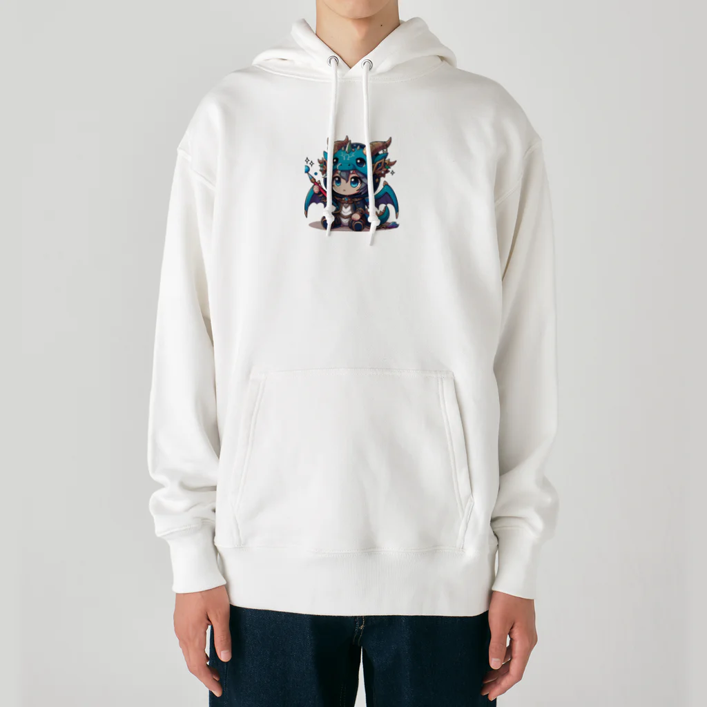 可愛らしいドラゴンのイラストグッズ店の可愛いドラゴンのマスコット Heavyweight Hoodie