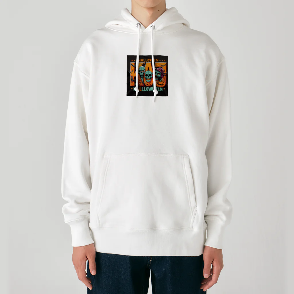 k.a.u.j.7のおしゃれでユニークなハロウィンの風景が広がります Heavyweight Hoodie